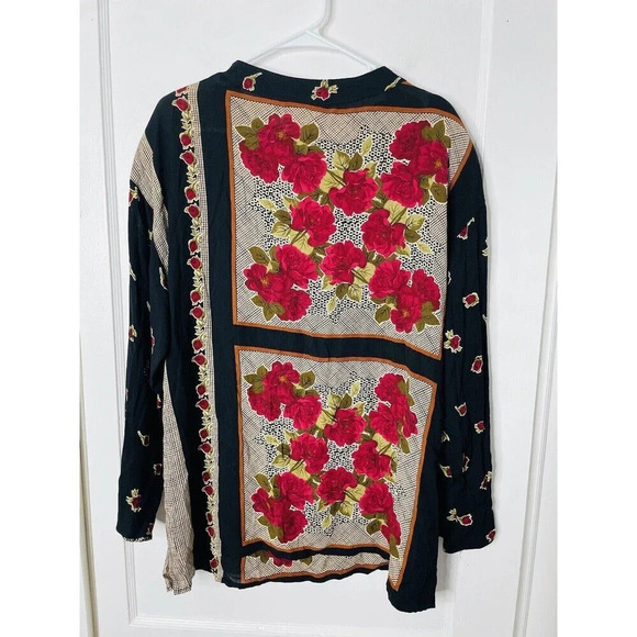 Vintage Carole Little Pullover Tinic 8 Floral Retro 70s Style Boho Flowy Hippie - Picture 2 of 7